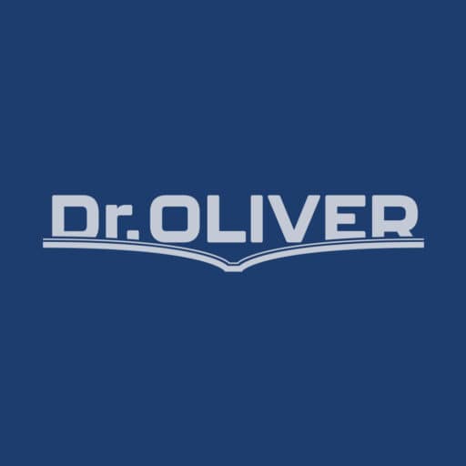 Dr. Oliver LOGO Silver on Blue